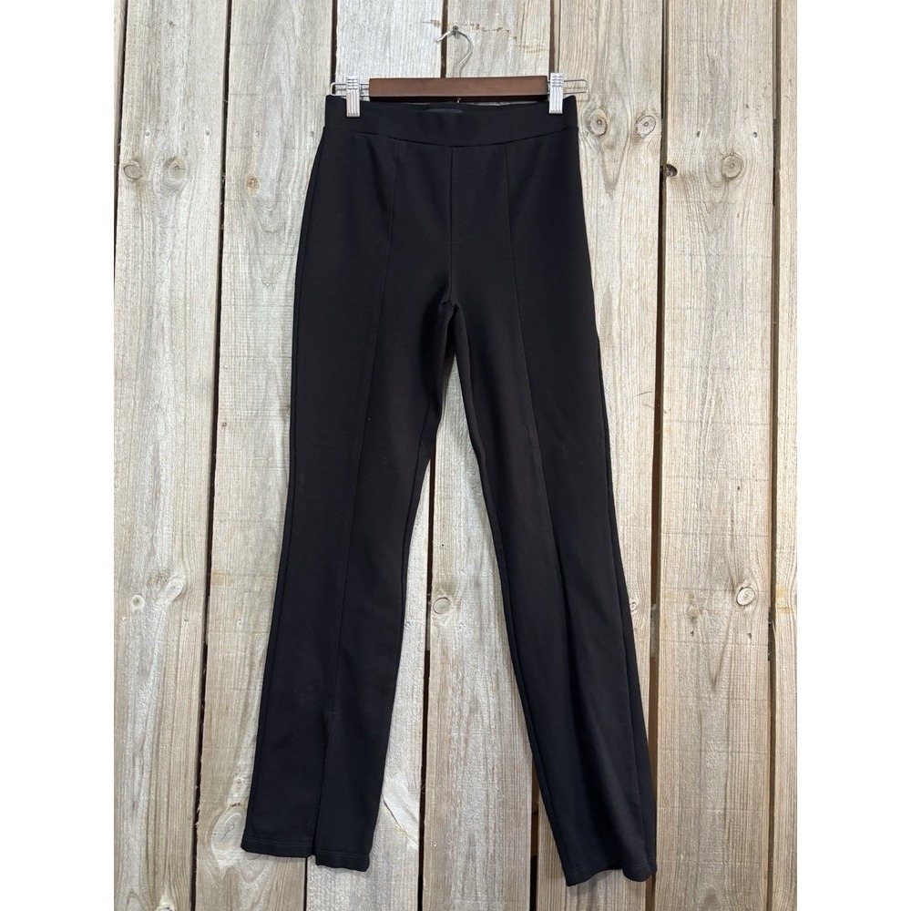 SANCTUARY Women's‎ Black Ponte Knit Pants Small Pull On  Casual Front Slit Hem